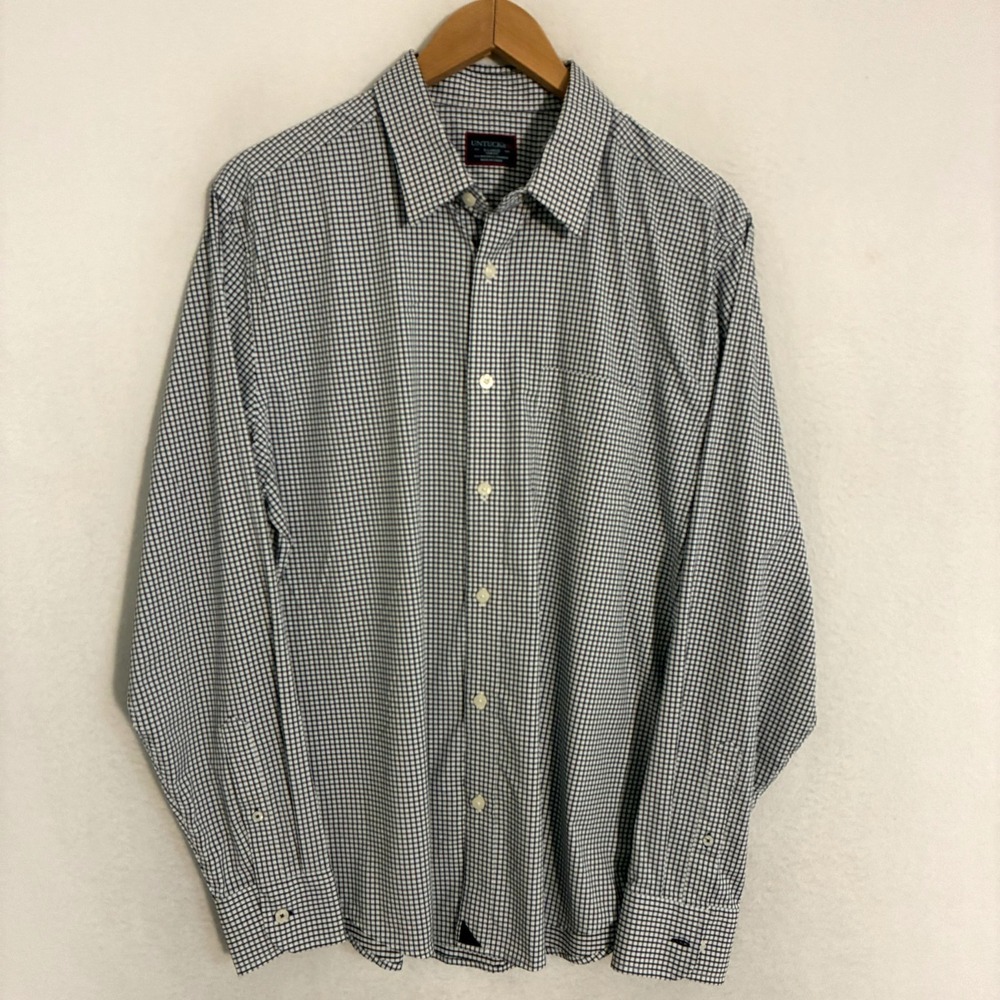 UnTUCKit Wagner Slim Fit Shirt Mens XL Performance Long Sleeve Check Preppy